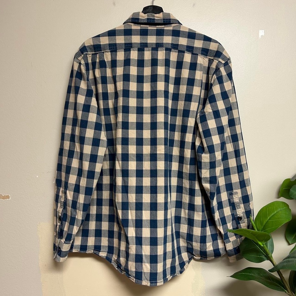 Filson Vintage 2000s Navy Cream Checkered Heavyweight Shirt Mens L - Picture 3 of 6